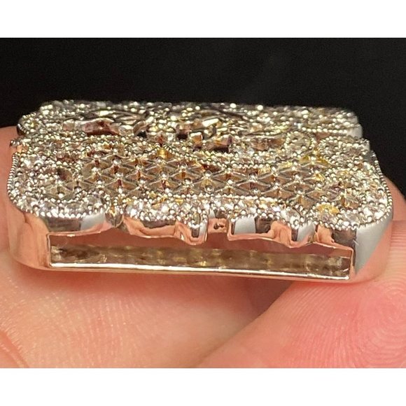 Joseph Esposito 925 Espo Cz Belt Buckle Floral Motif Designer Signed - Picture 5 of 7